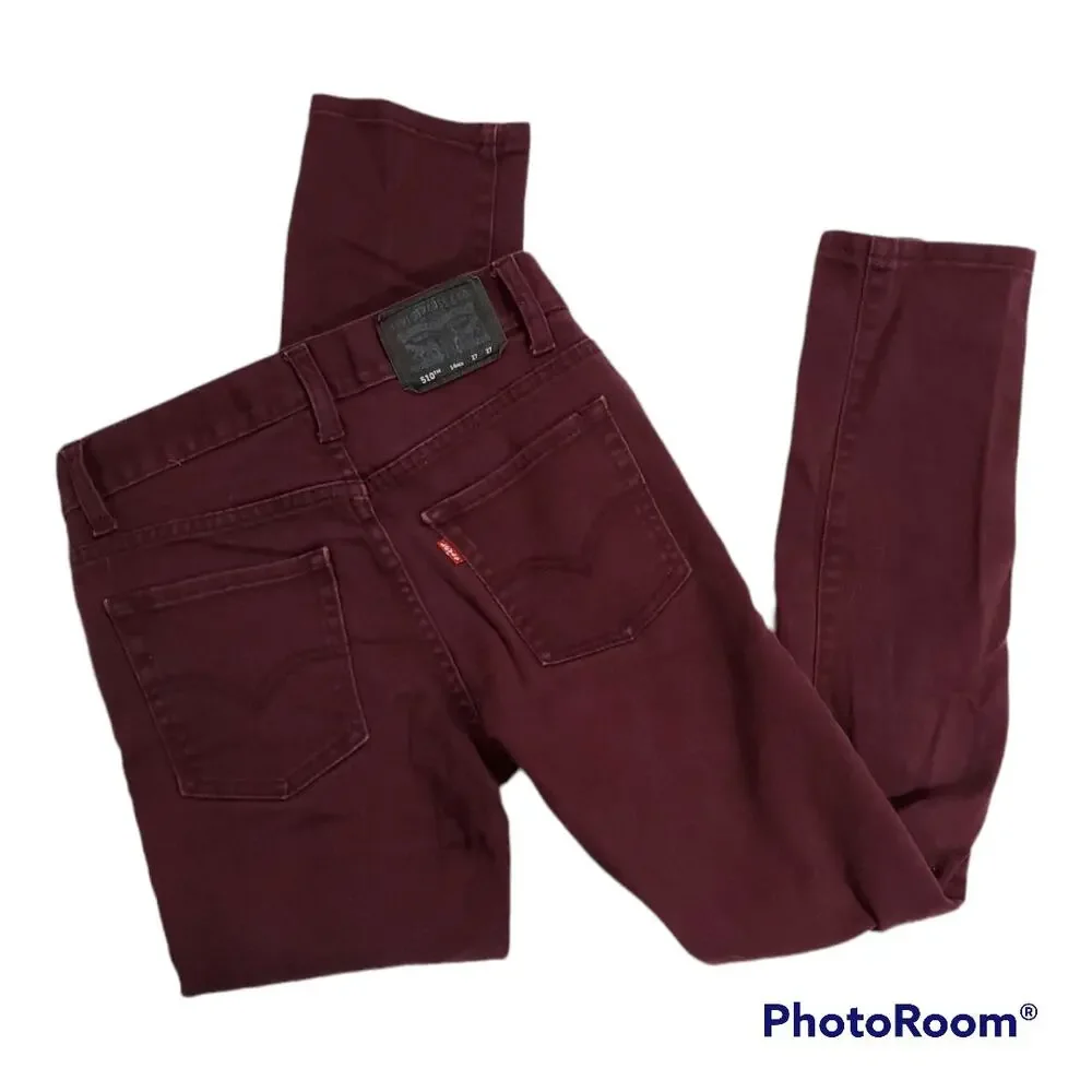 Levi's | Maroon 510 Skinny Jeans | Size 14 Reg - Picture 4 of 4